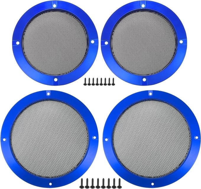 Luidspreker Grills - Audio Covers - Bescherming Installatie - Universele Pasvorm - 4 & 6.5 Inch - Blauw