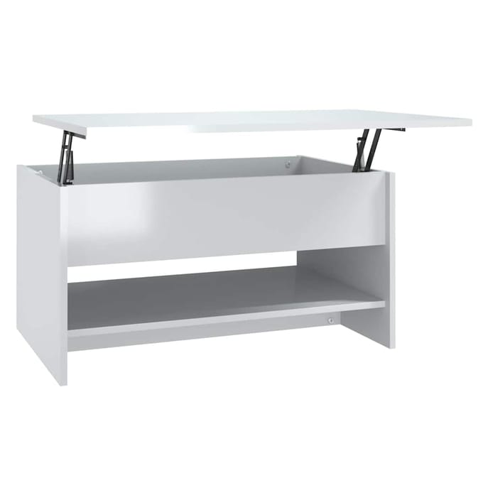 vidaXL - Salontafel - 80x50x40 - cm - bewerkt - hout - hoogglans - wit