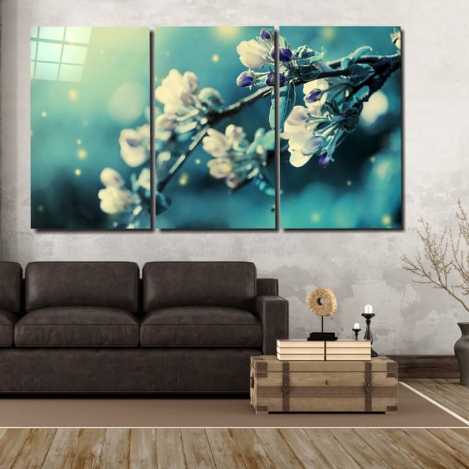 De Lente Bloemen Mega Glas Schilderij
