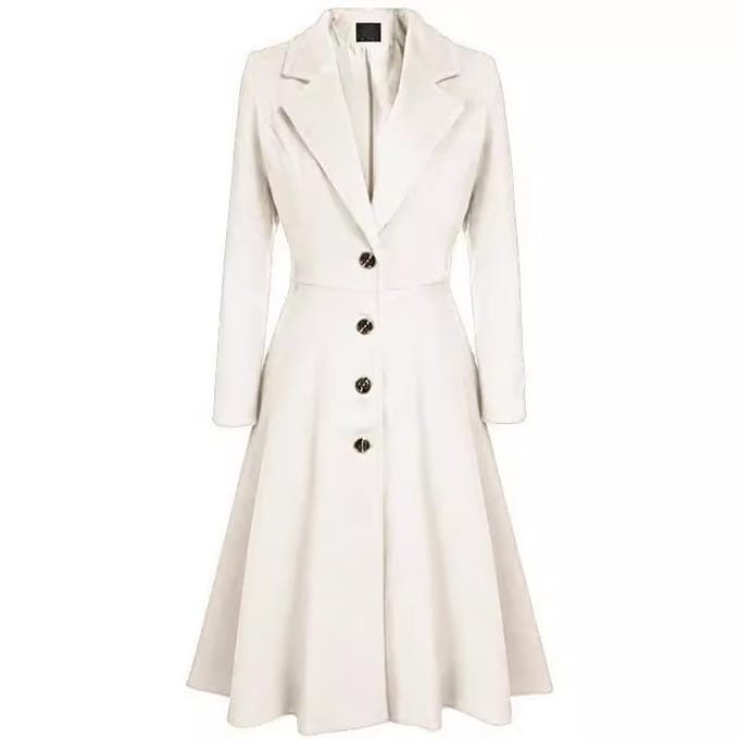 Herfst en Winter Wollen Jas Dames Medium en Lang Enkelrijig Ceintuur Wollen Jas Slanke Trenchcoat Dames S black