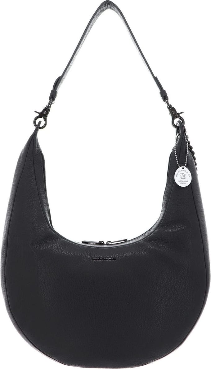 MANDARINA DUCK Schoudertas Mellow Leather Hobo Bag Stormy Weather Donkergrijs