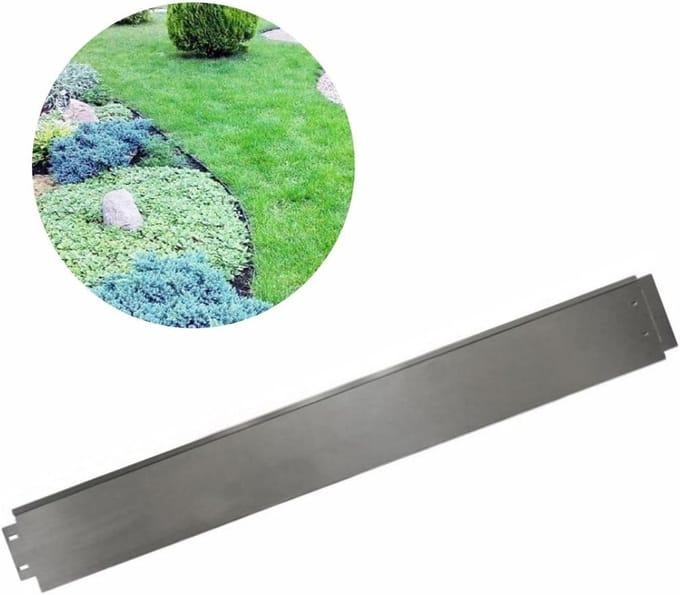 Borderrand Metaal - Gazonrand Tuin - Tuin Structureren - Gegalvaniseerd Metaal - 18x100 cm - Grijs