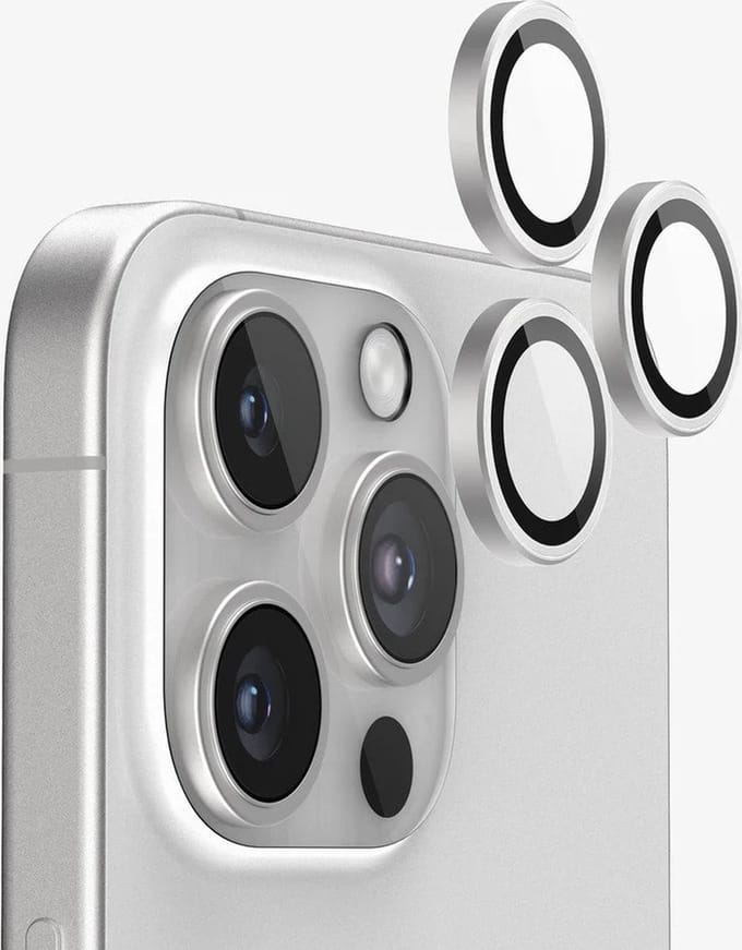 Individuele Ring Cover Camera Lens Protector Geschikt voor: iPhone 16 Pro Max - HD Heldere Bubble Free Bescherming (Zilver)