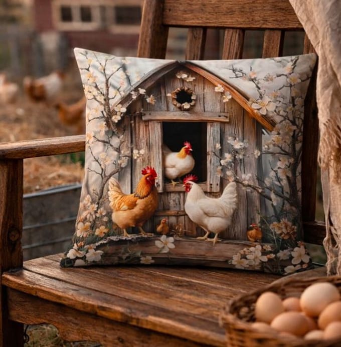 Countryside Chickens Collection Kussenhoes - 45x45 cm