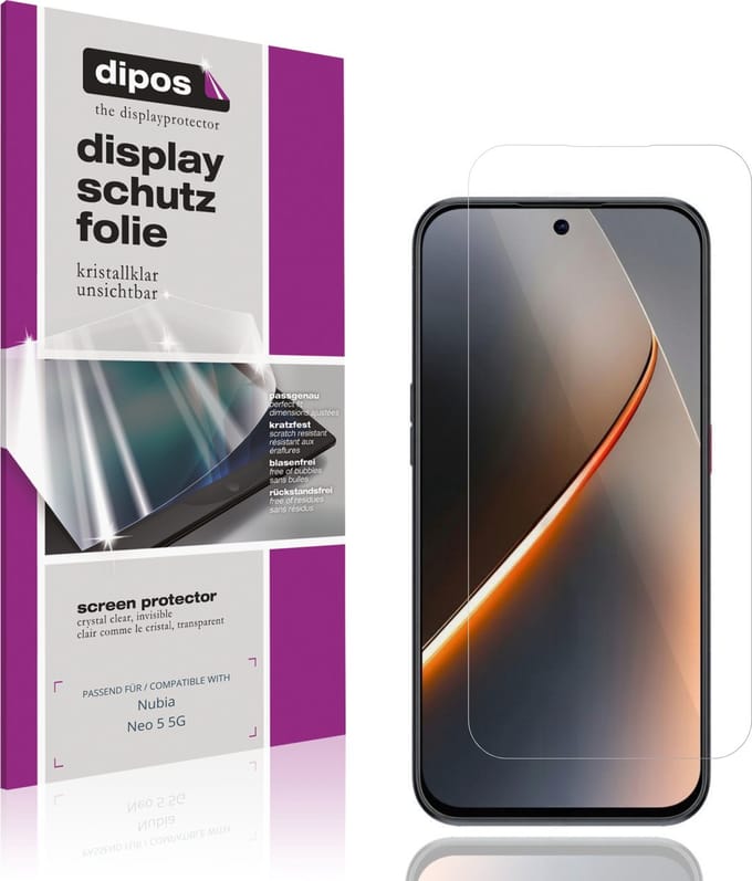 dipos – 4x Beschermfolie geschikt voor Nubia Neo 5 5G | Krasbestendige & heldere Screenprotector Ultra-Thin
