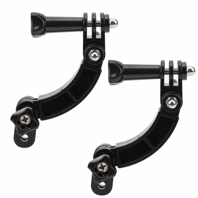 2 Sets Helm Verlengarm Gebogen Beugel voor Selfie Sportcamera Klimmen Kamperen Rijden black