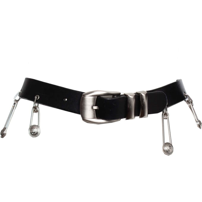 Gianni Versace riem met zilveren veiligheidsspelden