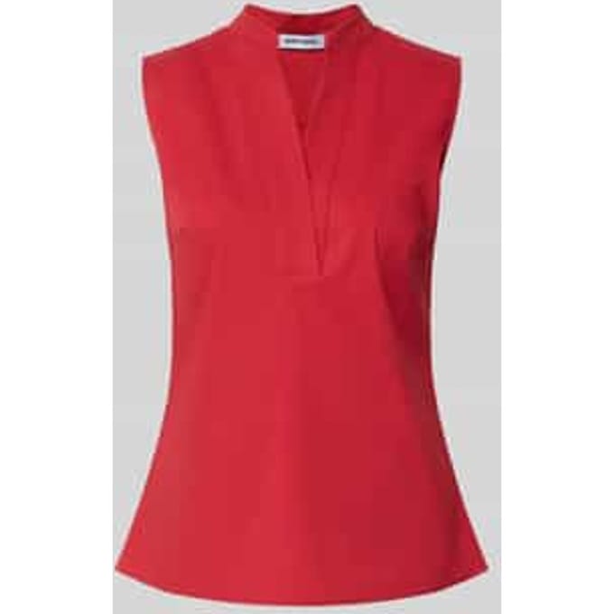 Blousetop van katoenmix met V-hals
