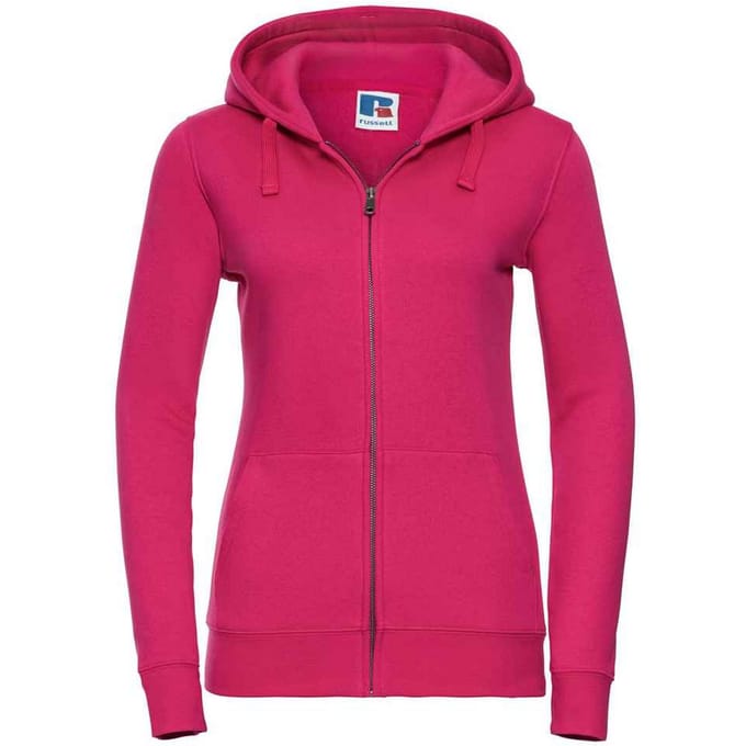Russell Dames/Dames Authentic Full Zip Hoodie (Fuchsia)
