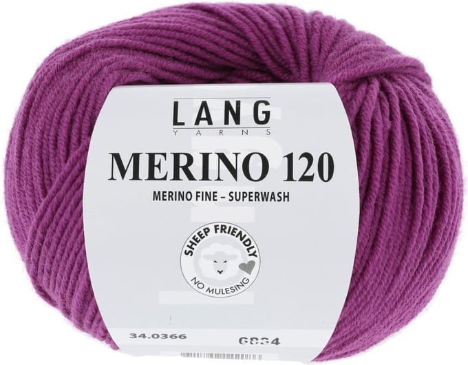Lang Yarns Merino 120 - 366 cyclaam - Merinowol Garen