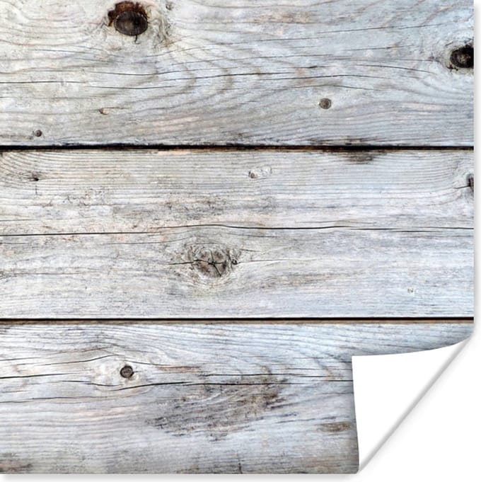 Poster Wit - Hout - Planken - 50x50 cm
