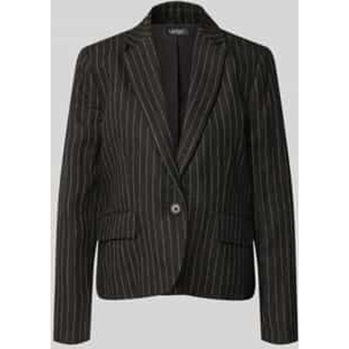 Regular fit lange blazer van linnen met klepzakken