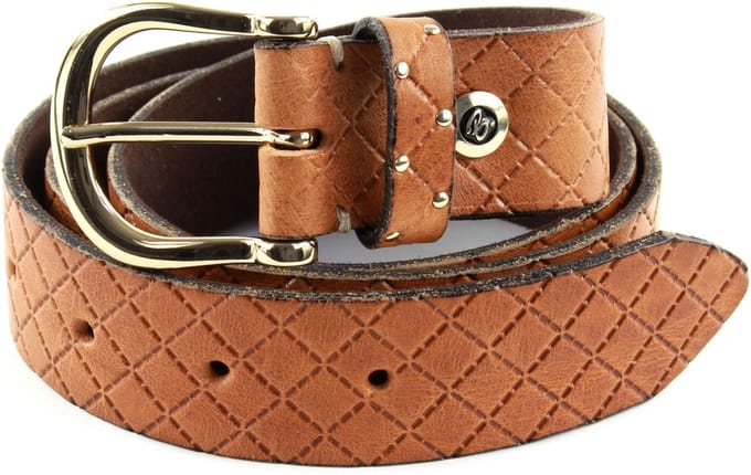 b.belt Leren Riem Liana Gold Belt W100 Cognac Bruine