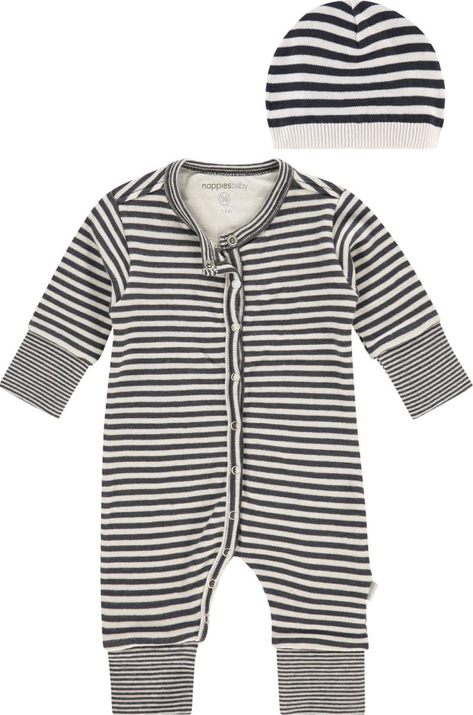Noppies - Kledingset - 2delig - Boxpak - Knit - Alonei gestreept - Beanie Muts Aniam - Maat 56