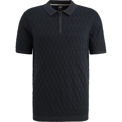 Polo Shirt Korte Mouw Vanguard Knitted Poloshirt Half-Zip Navy