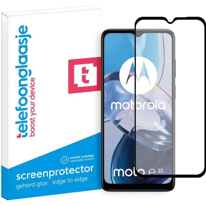 Motorola Moto E22 4G screenprotector gehard glas Edge to Edge