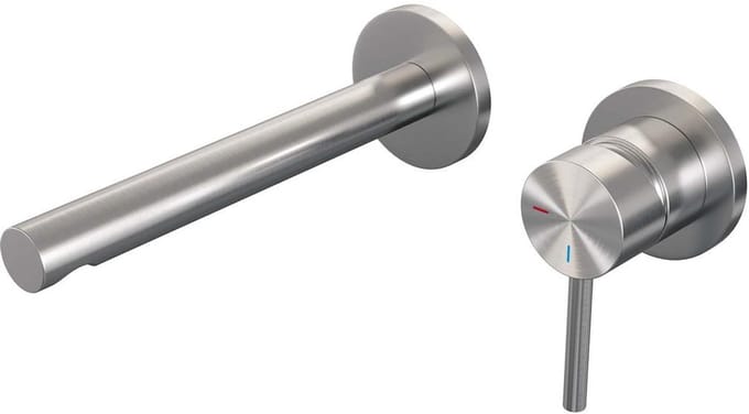 Brauer Brushed Edition Inbouw Wastafelmengkraan met Rechte Uitloop en Rozetten Model A1 RVS Geborsteld PVD