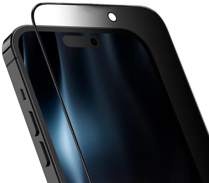 Rixus Privacy Full Curved Edge Tempered Glass For Apple iPhone 17 Pro