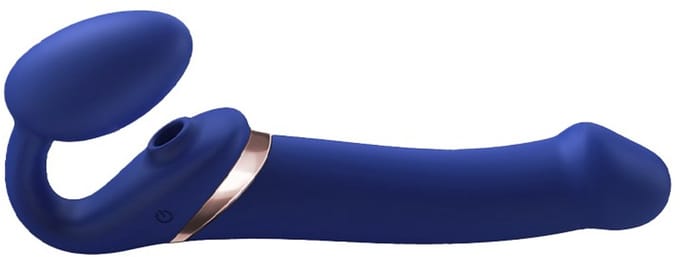 Strap-On-Me - Strapless Strap-on Vibrator Met Luchtdruk Stimulatie - Paars - Maat L