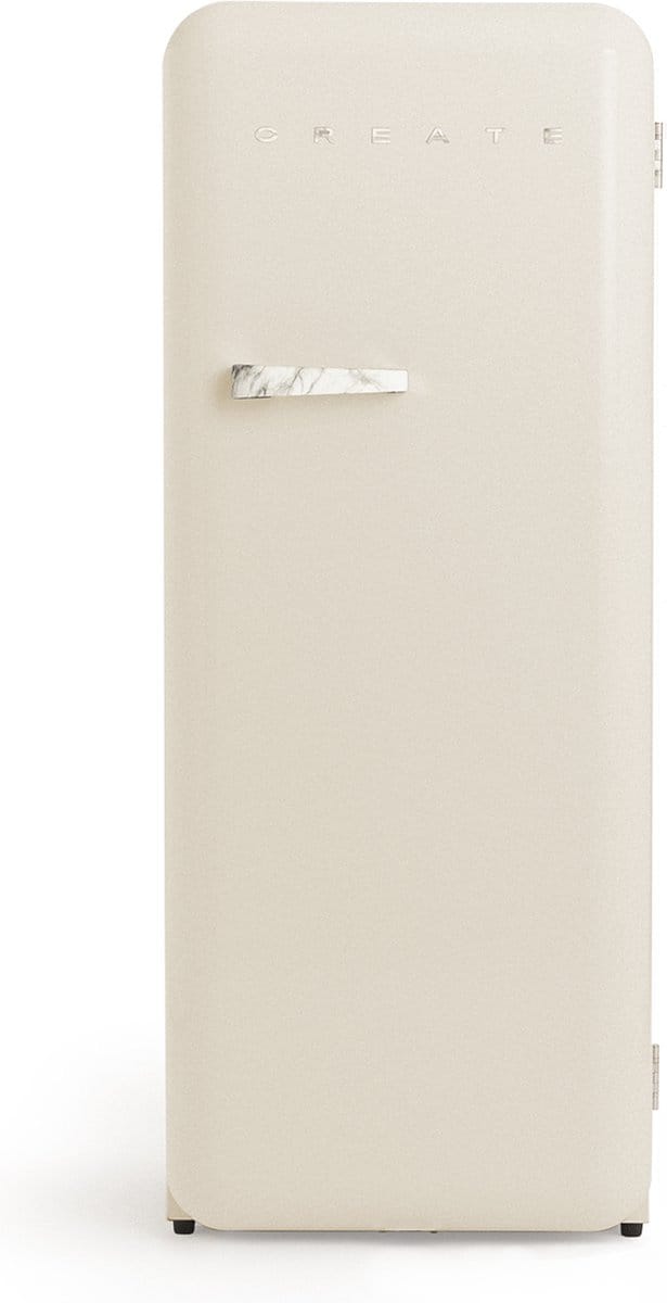 CREATE - Koelkast in retrostijl - Gebroken wit - Handvat Marmer - FRIDGE RETRO 281L