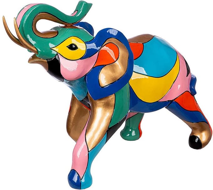 Gilde Handwerk - Beeld - Sculptuur - Olifant - Multicolour - Polyresin - 18x43x33 cm
