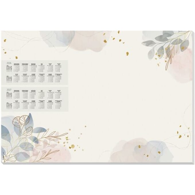 Sigel bureauonderlegger Pastel Garden met kalender 2026/2027 formaat A2 met 30 vel afscheurbaar
