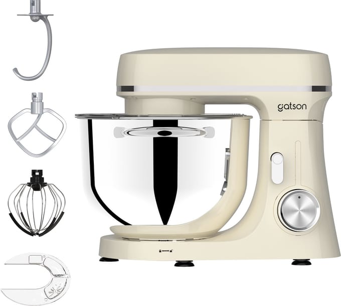 Gatson 2000W Keukenmachine - 6,2L Mengkom - Dubbele Handvatten - Keukenrobot - Keukenmixer - Foodprocessor - Mixer Met Mengkom