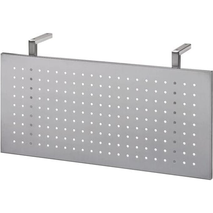 Frontpaneel voor bureautafels, metaal, geperforeerd, zilverkleurig gemoffeld, B 800 mm