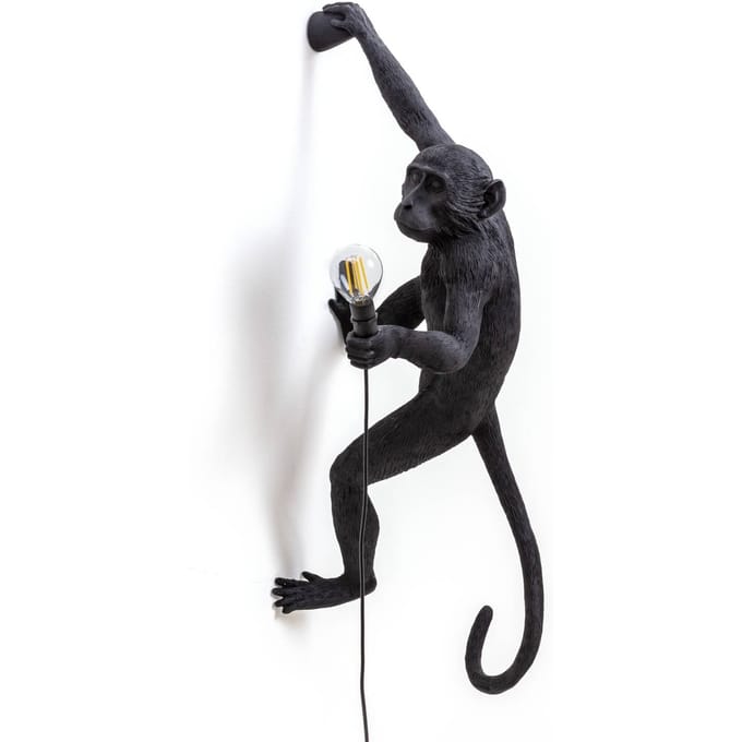 SELETTI Monkey Lamp decoratieve wandlamp rechts zwart