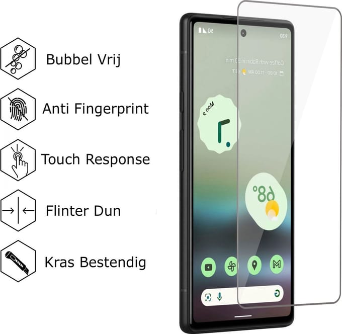 Full Cover Full Glue Anti-Static 9H Glass Screen Protector for Google Pixel 6a _ Black