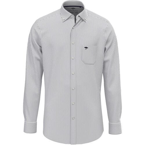 Fynch-Hatton Overhemd All-Season Oxford Stripe Navy / male