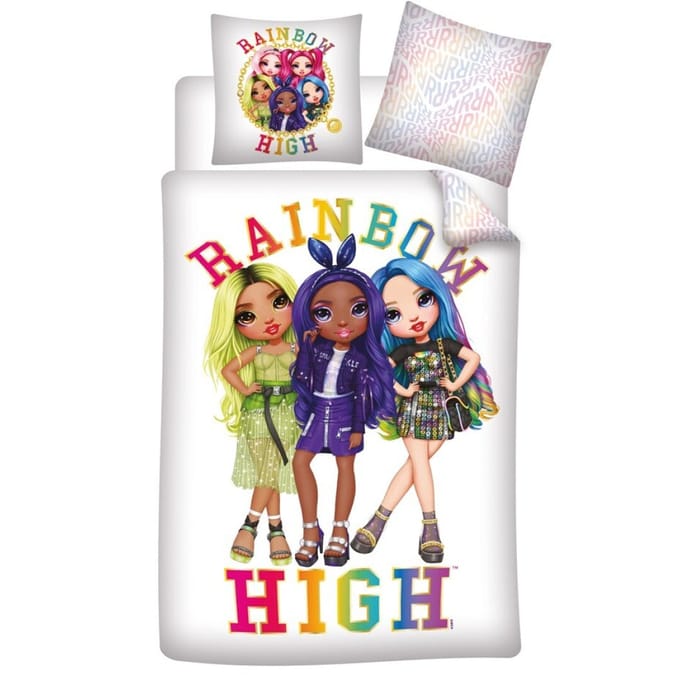 Rainbow High Dekbedovertrek wit - Girls 140 x 200 cm - Polyester