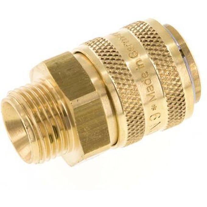 Messing DN 9 Tempereerkoppeling Snelkoppeling G 3/8 inch Buitendraad Dubbele afsluiting