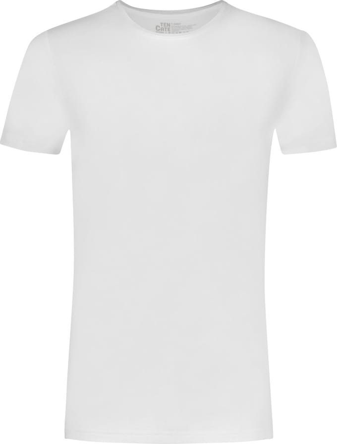 Ten Cate Basics organic cotton stretch t-shirt wit 2-pack voor Heren | Maat L