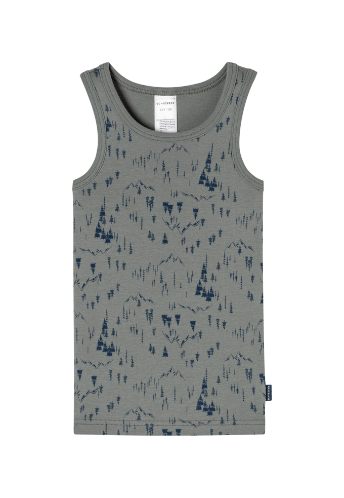 Onderhemden, set van 2, donkerblauw/groen - Fine Rib 92
