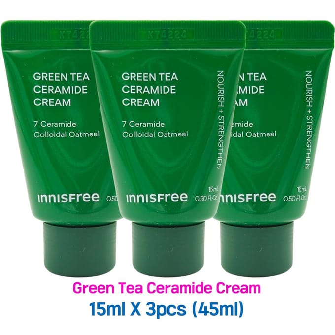 3 stuks/45 ml_[INNISFREE] Groene Thee Ceramide Crème 15 ml (Steekproef) 15ml X 5pcs (75ml)