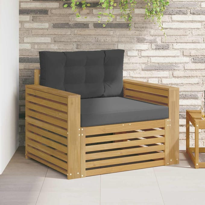 vidaXL - Buitensofa - Polyester - Wit - en - antracietkleurig