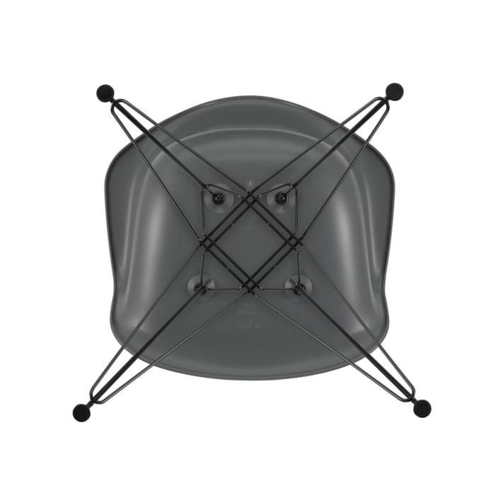 Vitra DAR Eames Plastic Armchair - granietgrijs RE - zwart
