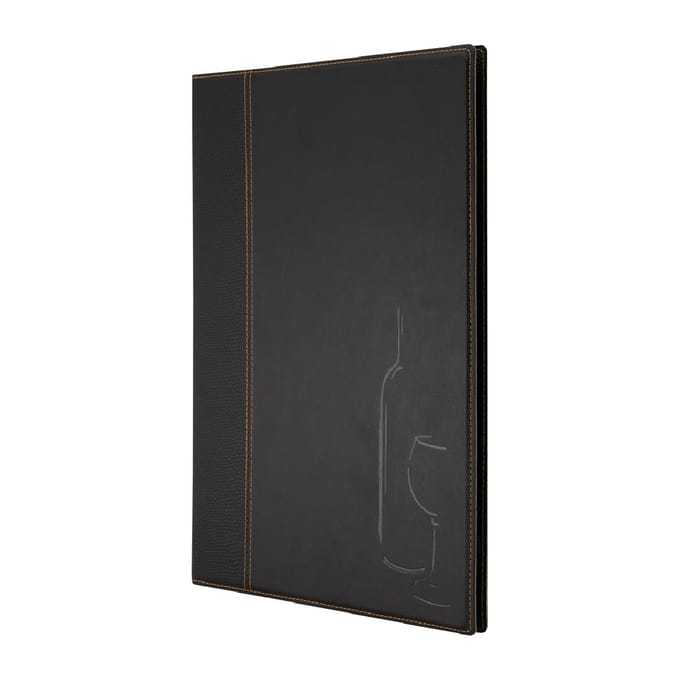 Securit® A4 Trendy wijnkaart in zwart