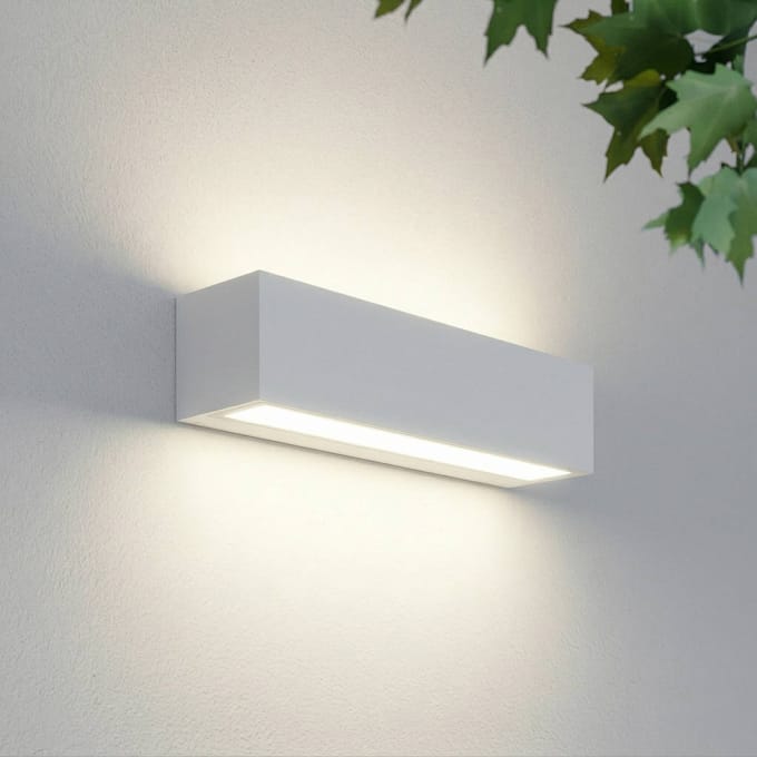 Lucande LED buiten wandlamp Lengo, 25 cm, wit, up/down, 3000 K