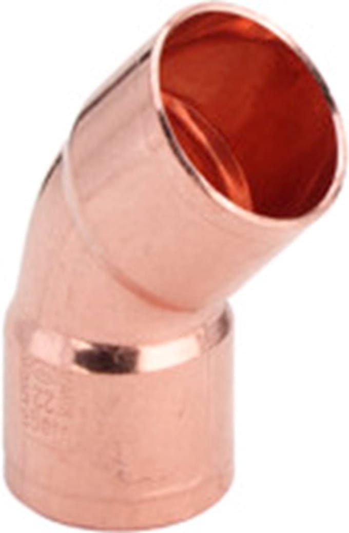 Bocht 45gr capxcap 12x12mm roodkoper