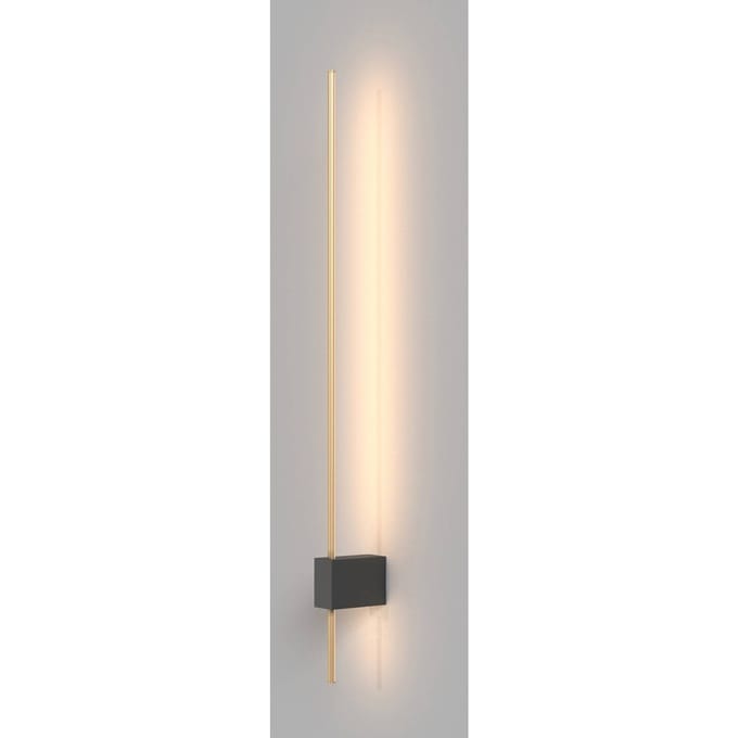 Maytoni LED wandlamp Pars, 62,3 cm, zwart/goud, aluminium