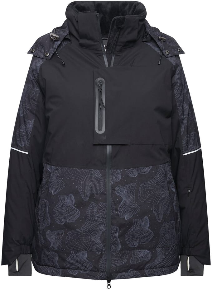 Ulla Popken - Dames - HYPRAR performance-jas waterdicht sneeuwvanger capuchon - Zwart - Maat 42+