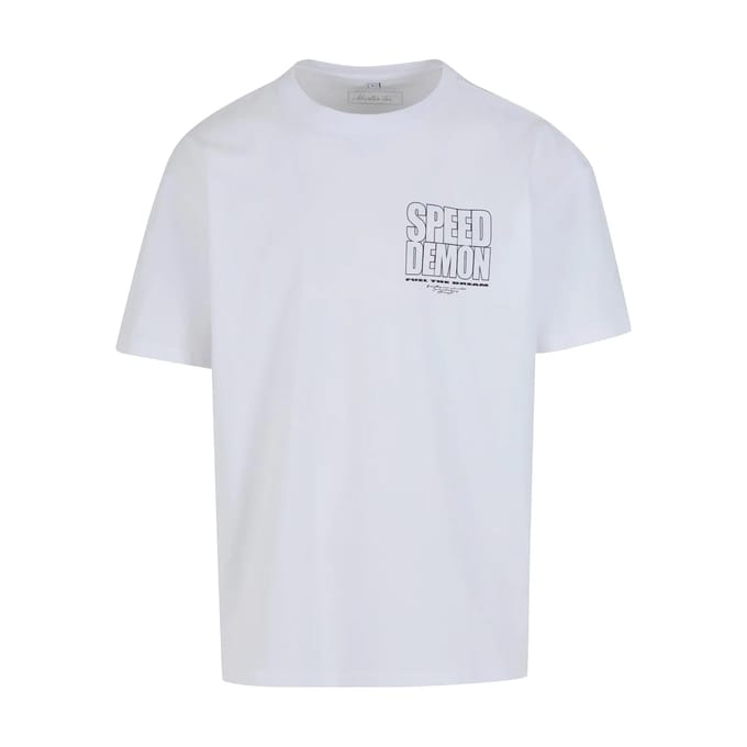 Mister Tee - Speed Demon Oversize Heren Tshirt - M - Wit