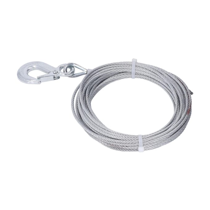 Winch Wire Rope 4mmx12m Cable 2000LBS Strength Stainless Steel Galvanized Replacement gray