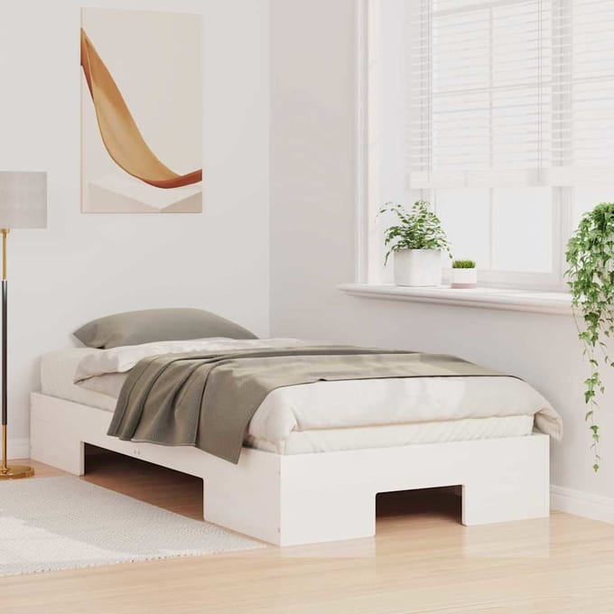 vidaXL - Bedframe - Wit - 75 - x - 190 - cm
