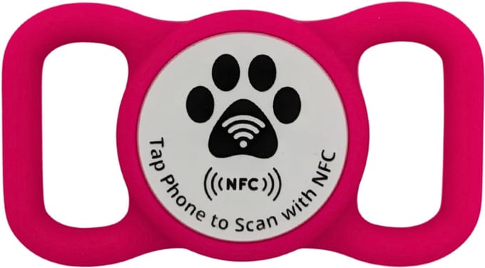 Tagnetic - PetTag - Duurzaam siliconen - NFC chip - Roze