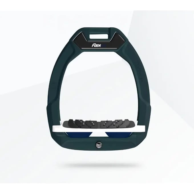 Veiligheidssporen Paardrijden Ingelijnd Ultra Grip Groen/Wit/Marine Flex-On Safe-On
