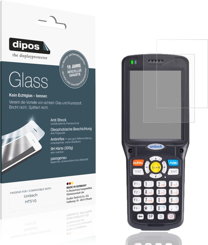 dipos – 2x Matte Pantserfolie geschikt voor Unitech HT510 | 9H Screenprotector