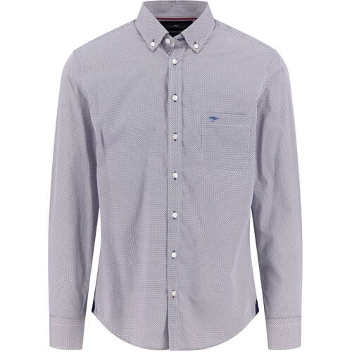 Fynch-Hatton Overhemd Allover Minimal Pattern Button-Down Garnet Red / male